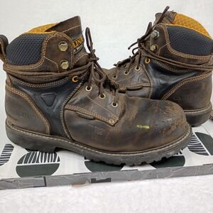 Carolina Mens Waterproof N Work Boots Brown Leather Oil Resistant 9